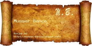 Musser Bence névjegykártya